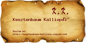 Kesztenbaum Kalliopé névjegykártya